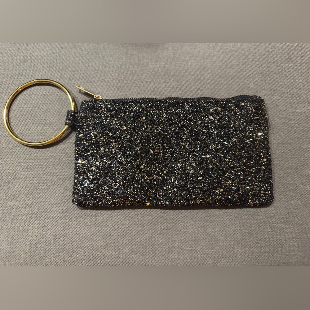Adorable black sequined “night out” clutch